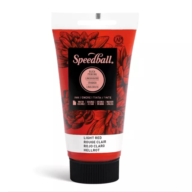 Speedball Water-Soluble Block Printing Ink, 2.5-Ounce Tube, Light Red