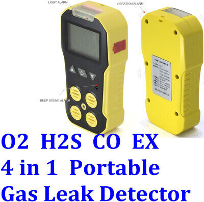 O2 H2S CO LEL 4 in 1 Portable Multi Gas Detector Combustible Gas Leak Detector