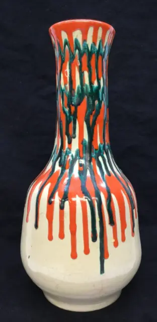 Vintage Mid Century Modern Art Pottery Vase Istav Bere Hungarian Drip Glaze