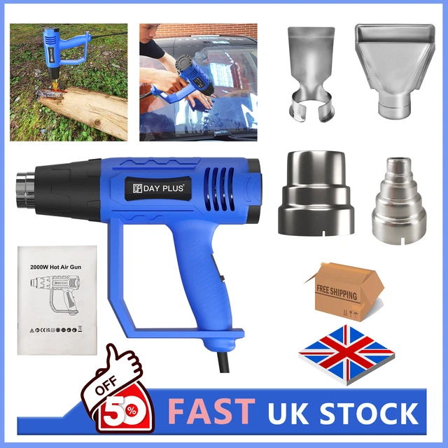 Heat Gun 2000W Professional Hot Air Gun With 2 Temperature Modes Hands-Free Stand Built-in Ideal For Stripping Paints Soldering - 1420