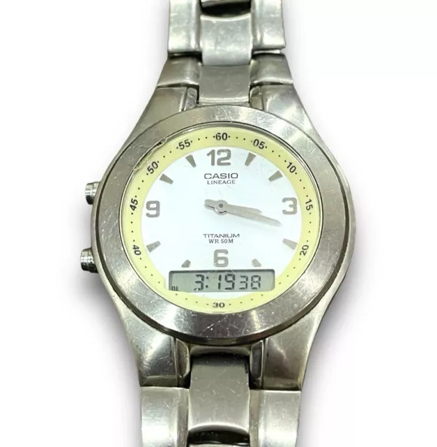CASIO LINEAGE TITANIUM WR 50 M Lin 166 Model 1301 Mens Wristwatch Japan Mov t 35.10 PicClick UK