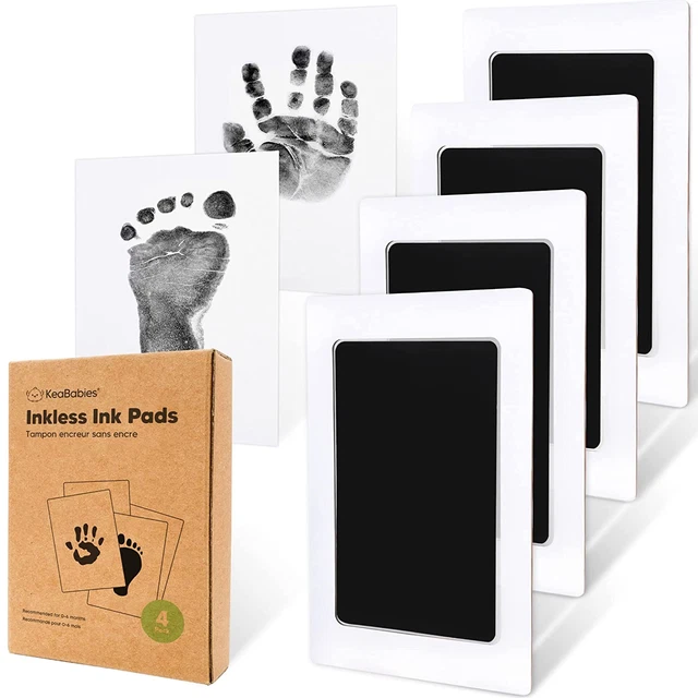 4-Pack Inkless Hand and Footprint Kit - Ink Pad for Baby Hand and Footprints - D