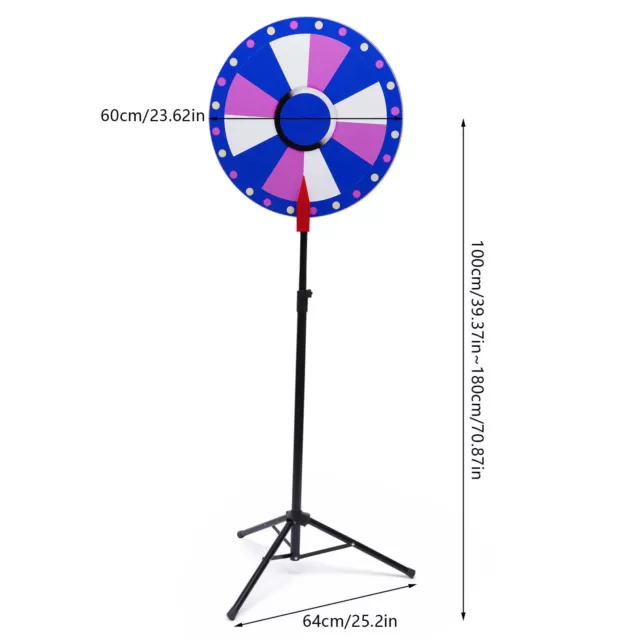 24"Editable Prize Spinning Game Lucky Wheel W/Pointer Adjustable Iron Stand