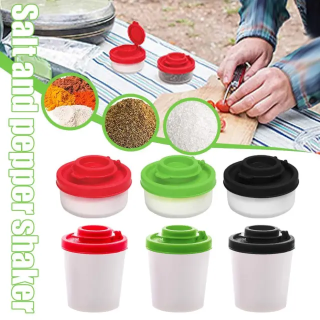 Salt And Pepper Shakers Clear Pots Dispensers Cruet Jars Lid Plastic GX, K1H7