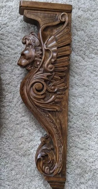 Wooden Carved console Wall Bracket corbel Shelf wooden lion griffin 1pc