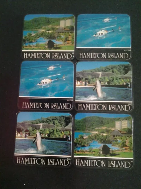 Collectable Hamilton Island souvenir drink coasters.