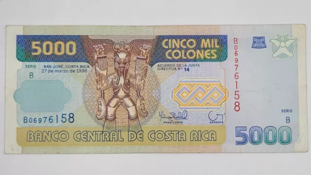 1996 Costa Rica 5000 Colones Banknotes - P#266a