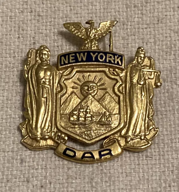 DAR DAUGHTERS OF THE AMERICAN REVOLUTION New York State NSDAR Gold Filled Pin