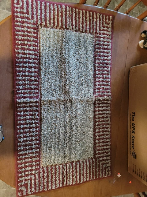Alfombra de puerta de piso 34 1/2 X 19 1/2 pulgadas roja y marrón