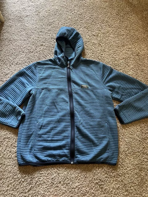 LL Bean Men's Tall XL Hoodie Airlight Full Zip Slightly Fitted Quick Dry Blue