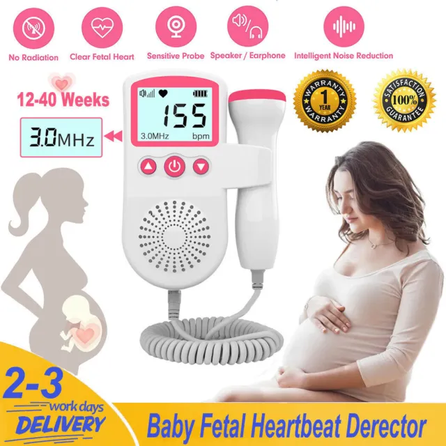 Baby Heart Beat Rate Probe Prenatal Monitor Fetal p3 Doppler Detector Ultrasonic