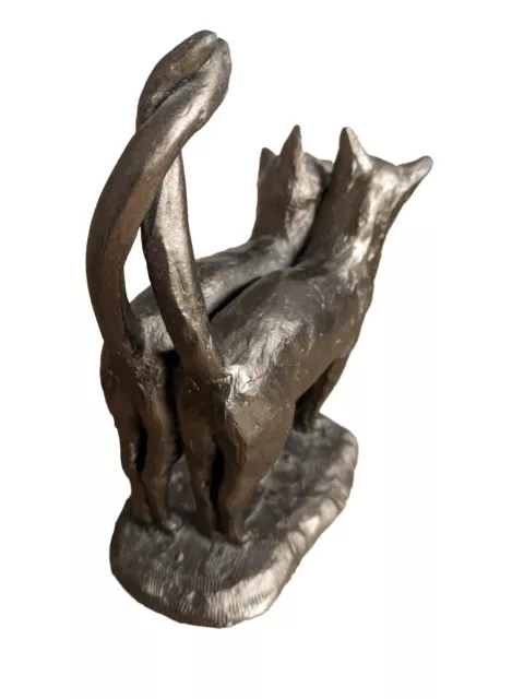 Scultura gatti PAUL JENKINS ""Compagnia di due"" - bronzo fuso freddo - scultura frittura