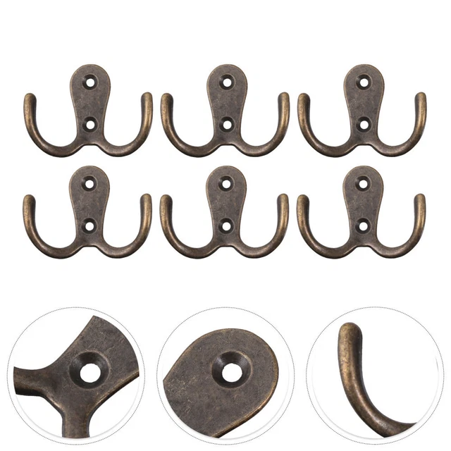 8 Pcs Door Hooks Hanging Hooks Antique Double Hook Hook Pant Hooks Closet Hat