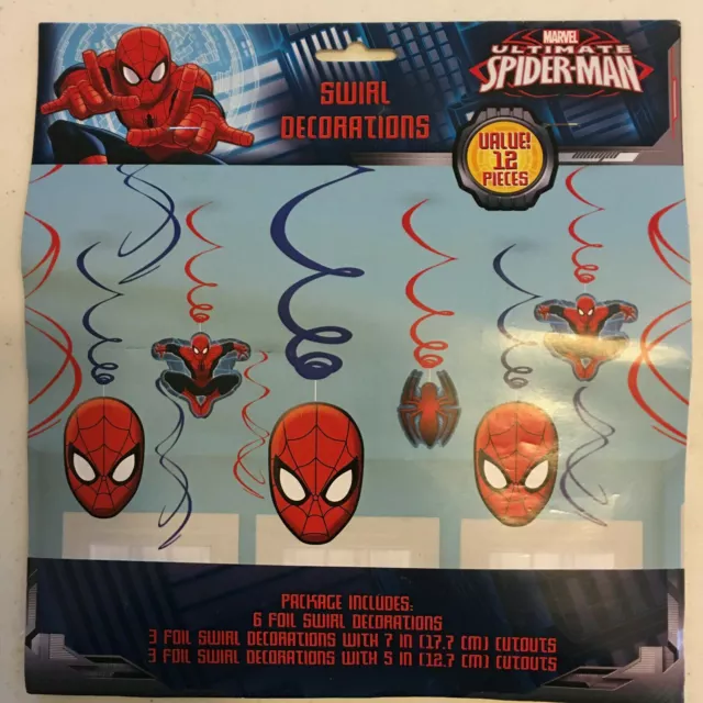 Spider-Man Party Supplies Birthday Party 12 Swirl Decorations