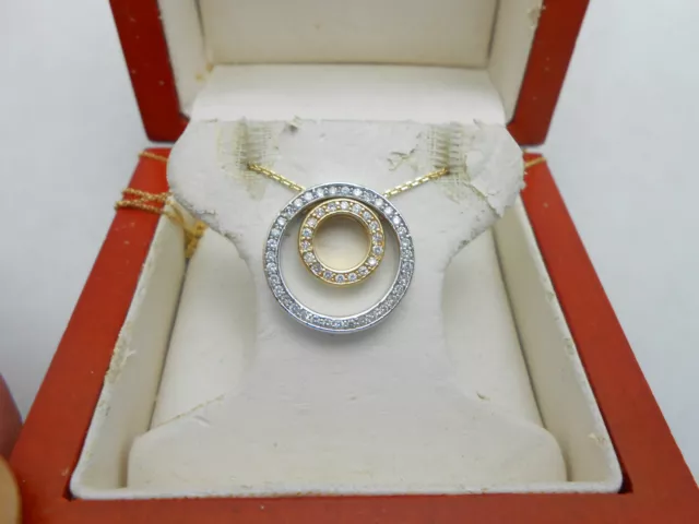 Gorgeous Effy 14k Yellow & White Gold Diamond Double Infinity Circle Necklace