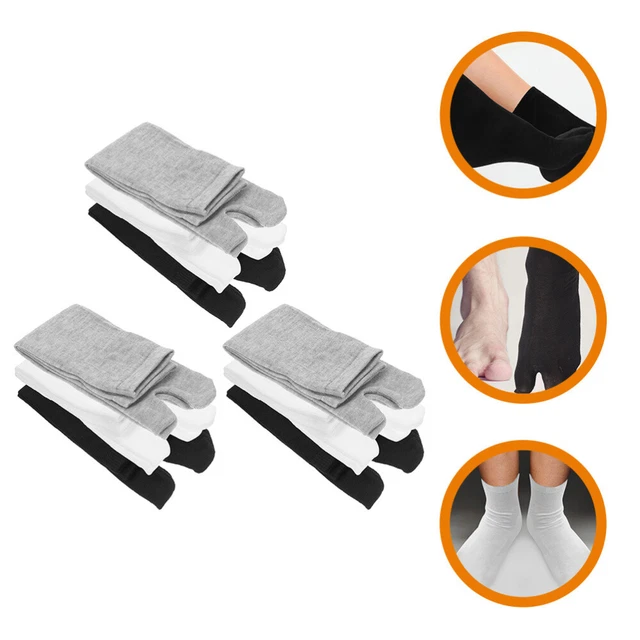 9 paires de chaussettes à deux pieds de coton confortables bassages respirants c