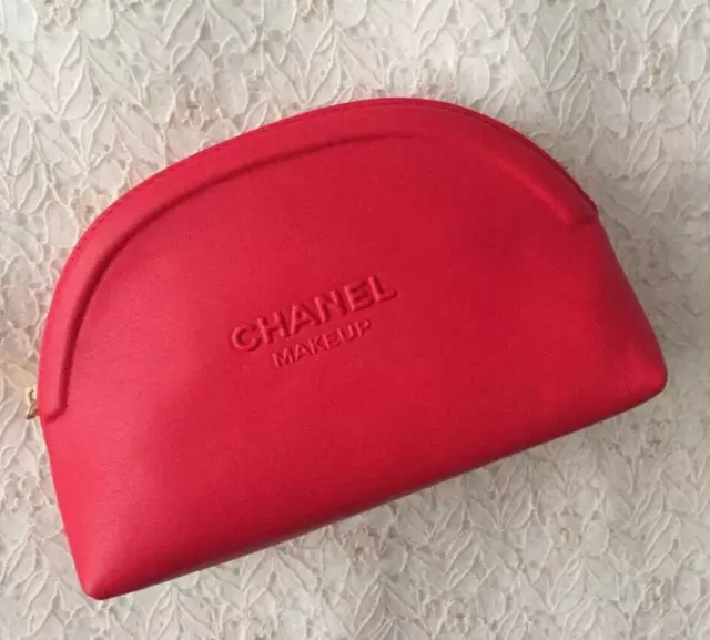 NEW CHANEL BEAUTY Red Faux Leather Cosmetic Makeup Bag Pouch VIP Gift  £ - PicClick UK