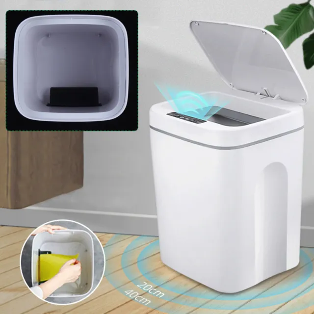 16L Mülleimer Smart Sensor Abfalleimer Versiegeltes Schlossgeruch Weiß
