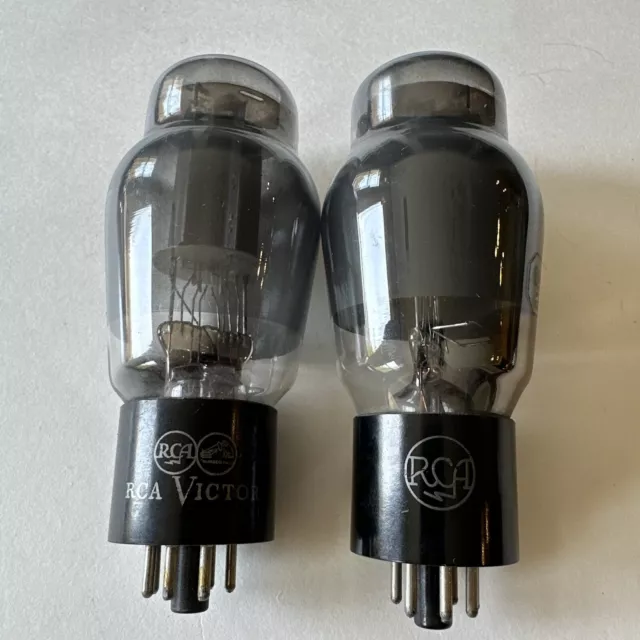 (2) RCA Radiotron 6L6G Grey Glass Output Tube Vintage Tube