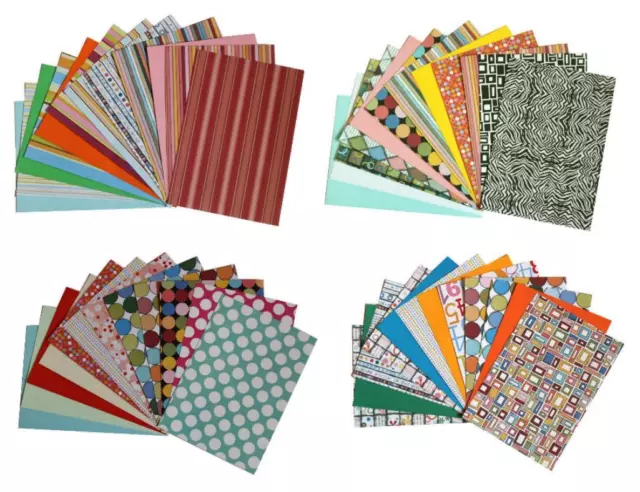 12 Bogen DESIGN-PAPIERE div. Muster DIN A4 Papier Scrapbooking Sets 2106 Retro