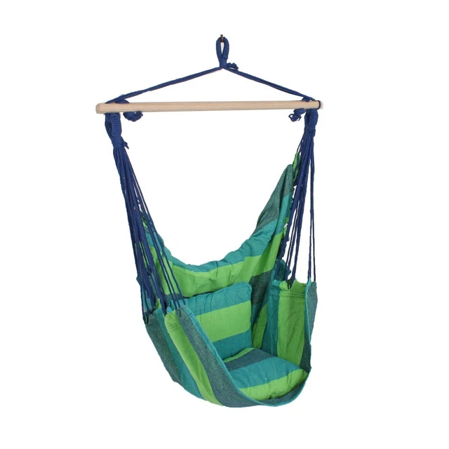 Hängesessel TOBAGO Blau Grün  mit 2 Kissen