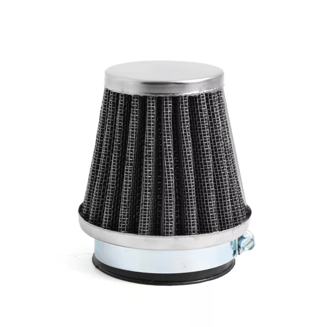 Black Universal Tapered 50mm Motorcycle Air Cleaner Intake Filter Cafe Racer