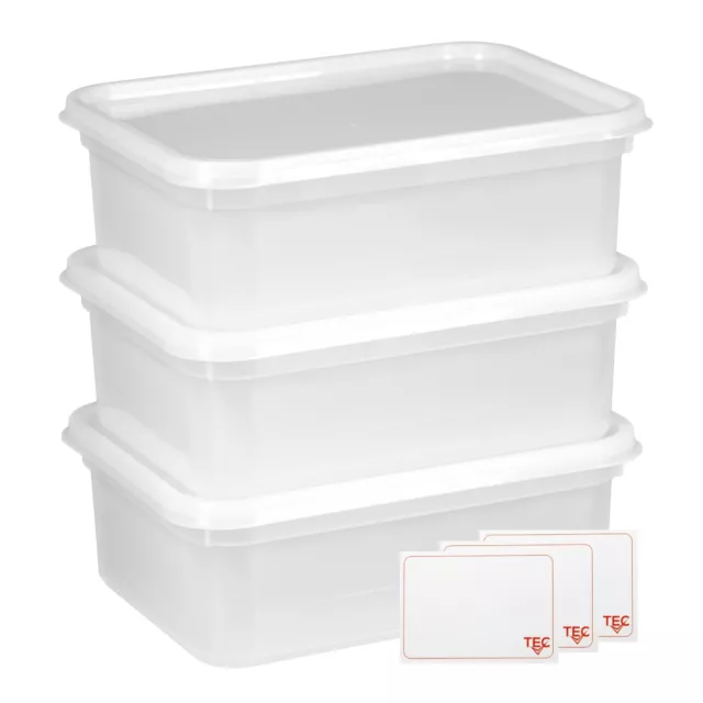 Tec 2 Litre Plastic Food Container Ice Cream Tubs Large Tupperware Lunch Box