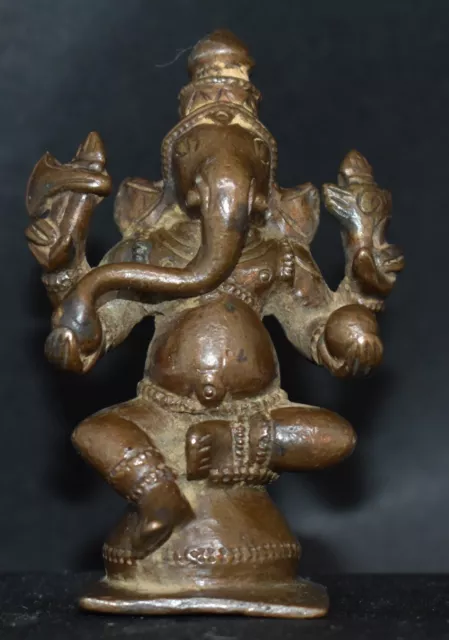 Ganesha obstacle remover bronze  Hindu deity 2.75  inches