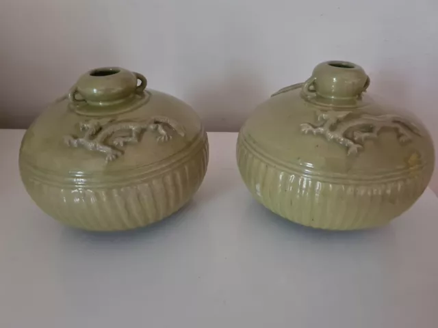 Pair of Rare UNUSUAL Antique Oriental Jars / Pots