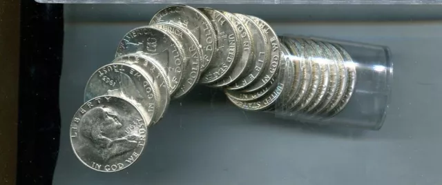 1963 D $10 Franklin Half Dollar 20 Coin Silver Choice Bu Roll 2328S