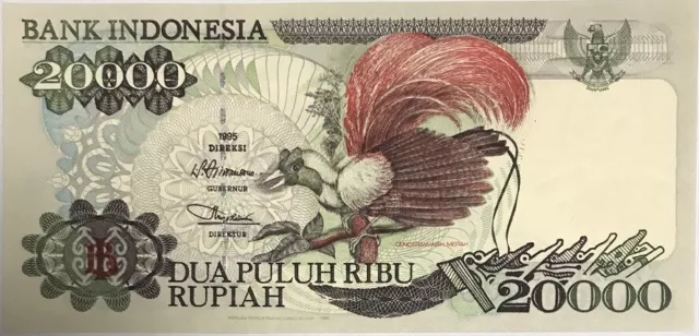 Indonesia 20000 Rupiah 1995/1996 P 135b* Replacement UNC