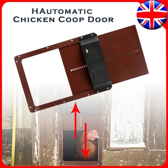 Waterproof Automatic Chicken House Door Opener Light Sensor Chicken Coop Door 1x