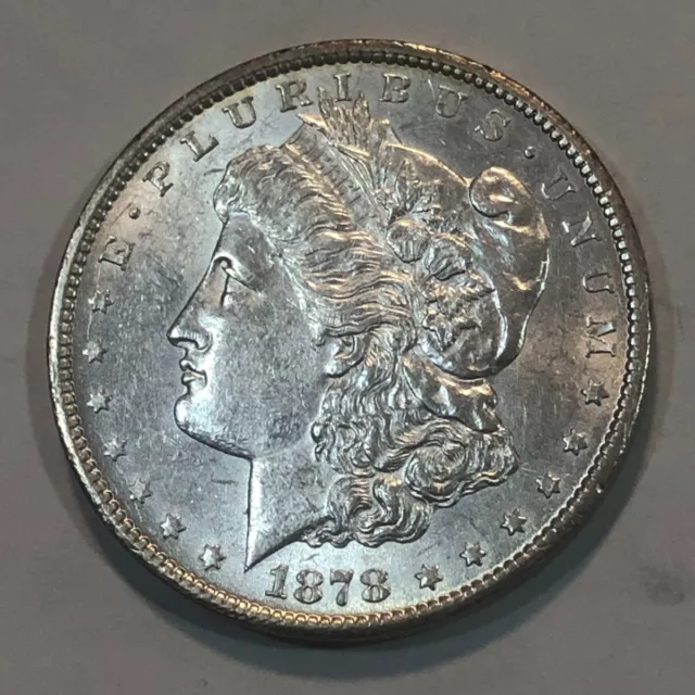 1878CC Carson City Morgan silver dollar. Choice AU-UNC slider. obv lt clean#und1