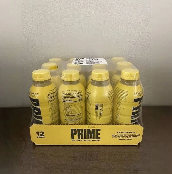 PRIME HYDRATION DRINK Lemonade 16.9 FL OZ NEW FLAVOR. 12 PACK IN HAND