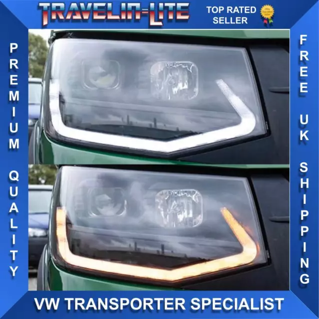 T6 LED DRL Headlights V3 BLACK EDITION TRANSPORTER 2015 - 2020