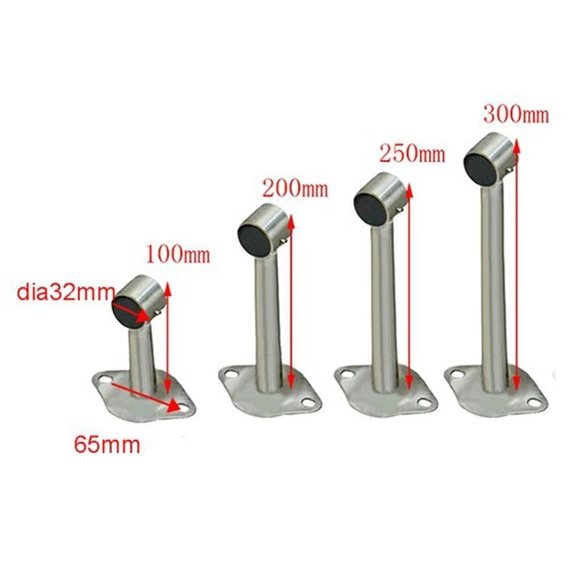 2 piezas soporte de acero inoxidable percha brida soporte base