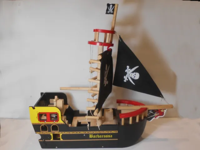 Le Toy Van Wooden Barbarossa Pirate Ship Boat