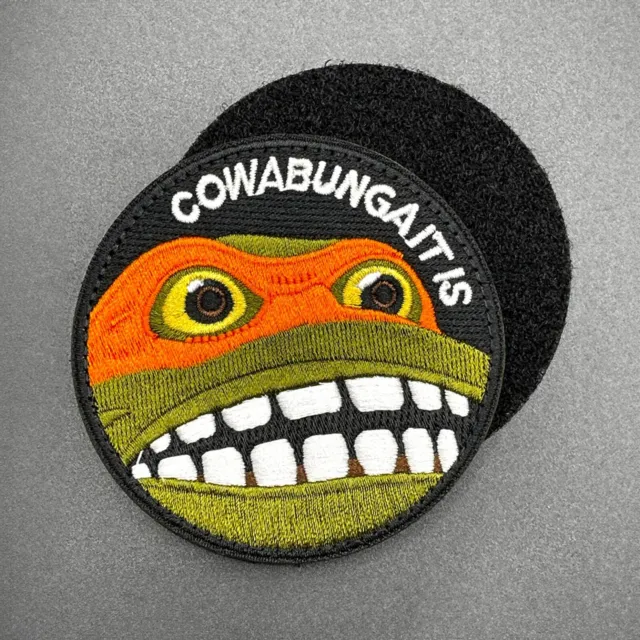 Cowabunga It Is Patch Hook & Loop Ninja Turtle TMNT Airsoft Morale Tactical