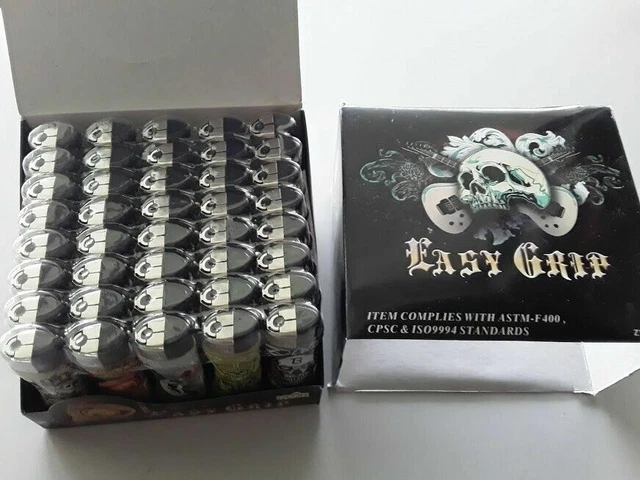 REUSABLE NEON GAS LIGHTERS EASY GRIP Lighter -Tattoo Classic FULL SIZE Large,NEW