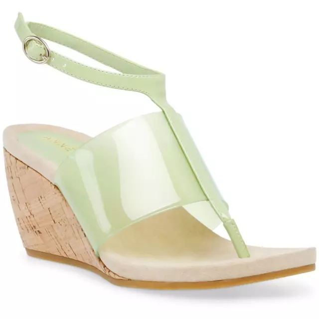 ANNE KLEIN WOMENS Ikari Patent Thong Wedge Sandals Shoes BHFO 9588 $15. ...