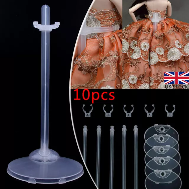 10Pcs Mannequin Model Display Holder Dolls Stand Support Barbie Prop Up DIY UK