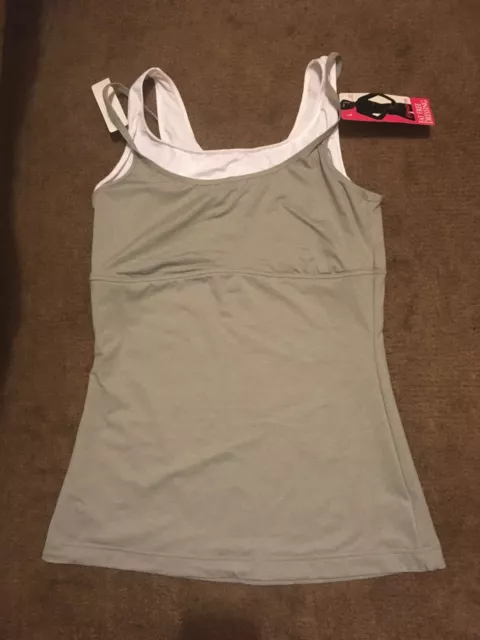 FLEXEES MAIDENFORM TOP - Grey/White - Size Large - Fat Free