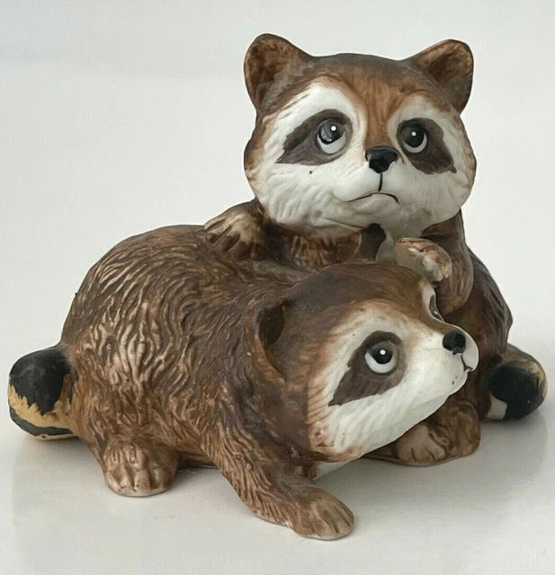 Homco Home Interior Porcelain Raccoon Figurine # 1454
