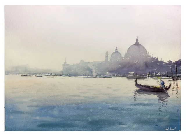 Original Aquarell Gemälde Malerei impressionistisch Venedig venezia