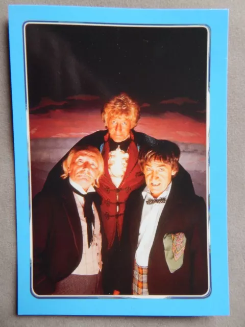 DR WHO  ,THE THREE DOCTORS ,,BOX TOPPER STRICTLY INK 2000 postcard size 5 X 3.5