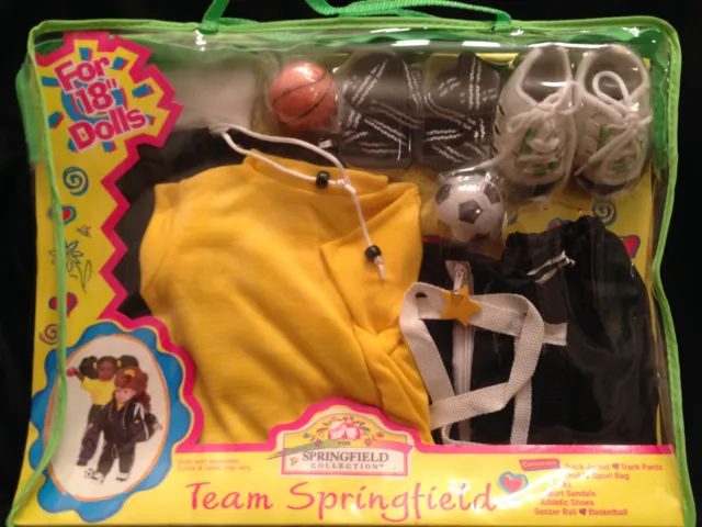 Doll Clothes Sports Collection TEAM SPRINGFIELD Designer Carrying Case 18" NIB