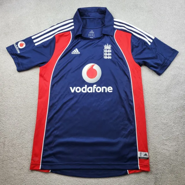England Cricket Shirt Medium Blue 2008 Adidas Vodafone ODI One Day ECB