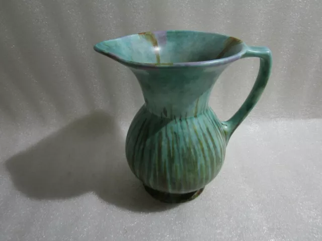 Vintage  Beautiful  Art Pottery Drip Glazed    Pitcher Water Jug , Vase