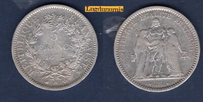 1871-1940 5 Francs Hercule 1872 A Paris TB III III République 