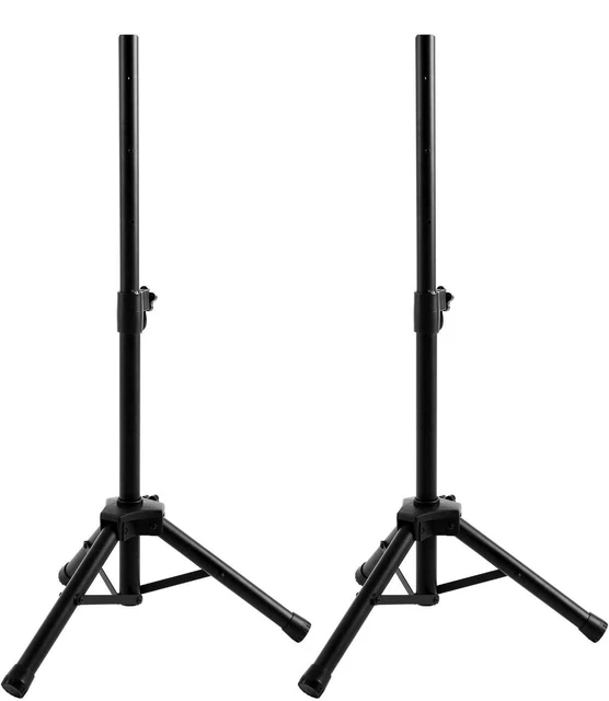 Coppia Di Stativi Treppiede Per Casse Acustiche, Regolabili Da 115 A 180 Cm, Carico 50kg, Nero